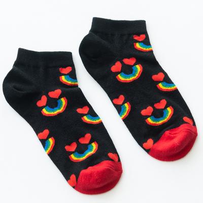 China High Quality Promotional Sheer Breathable Cotton Fashion Casual Boat Socks Printed Women Casual Socks for sale