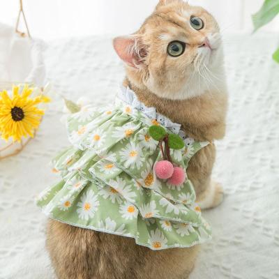 China Viable Cheap Designer Clothes Summer Cute Dog Dress Small Cat Flower Pet Clothing Manufacturers for sale