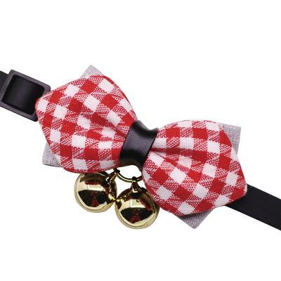 China Wholesale Pet Accessories Dog Viable Gold Red Bell Cat Bow Tie Teddy Collar Bow Tie for sale