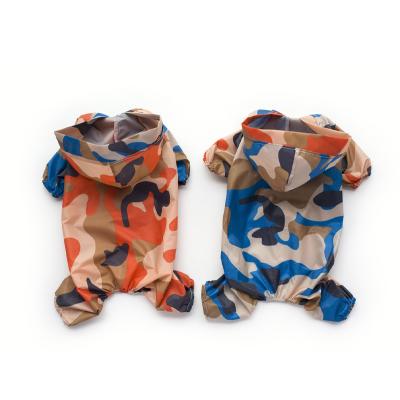 China Sustainable Outdoor Spring And Summer Wholesale Pet Clothes Waterproof Dog Raincoat Camouflage Raincoat for sale