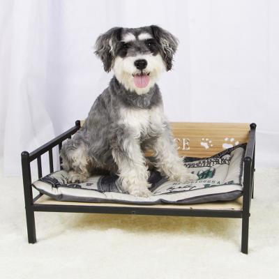 China Wholesale Breathable Dog Beds Four Detachable Dog Iron Dog Beds Eco Friendly Breathable Wooden Leg Bed for sale