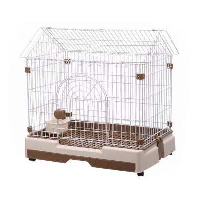 China Wholesale Dog Cat Rabbit House Pet Cage Steel Wire Pet Wheel Cage Breathable PP With Toilet For Household Use for sale