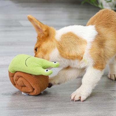 China Sustainable IQ Puzzle Molar Teeth Sinking Fleece Pet Sounding Plush Toys Magic Snail Sniffing Dog Toys Training for sale