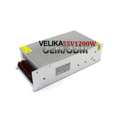 China Led CCTV Lamp Power Supply Set 1200W 55V Switching Power Source Driver Transformers 110V/220V AC DC SMPS For CNC for sale