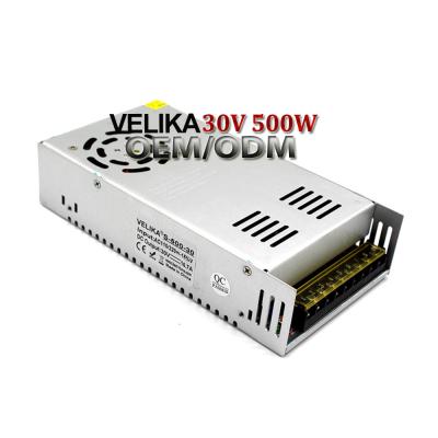 China Led CCTV Lamp Power Supply OEM AC To DC 30V 16.7A 500W Changeover Power Supply For Led Strip Light Tin Box for sale