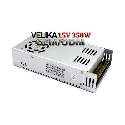 China Led CCTV Lamp Power Supply 15V 23.3A 350W Single Output AC Transformer 110V/220V AC To DC SMPS For Led Strip Display Light for sale