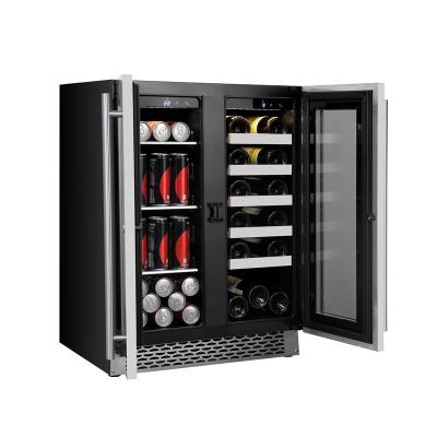 China Digital Temperature Control Glass Display Red Wine And Beverage Beverage Fridge Drinks And Wine Cooler Display Fridge for sale