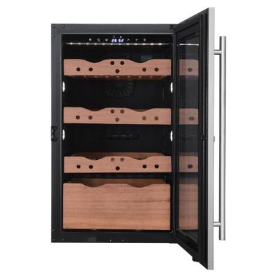 China Eco-friendly Compressor Cigar Moisturizing Cabinet Constant Humidity Cigar Humidor Glass Door Display Cigar Cooler for sale