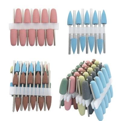 China 10pc Durable Silicone Rotary Nail Drill Bit Rubber Electric Milling Cutter Manicure Drill Bits Burr Cuticle Polishing Tools Accessories for sale