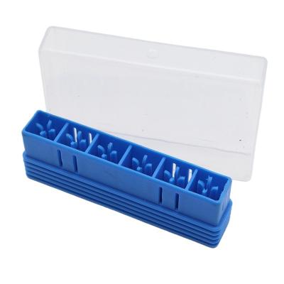 China Durable 6 Slots Easy Nail Storage Box Set For Nail Drill Bit Files Holder Container Case Display Organizer Acrylic Manicure Tool for sale