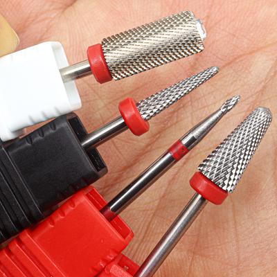 China 4pcs Durable Kit Hot! Pro Full Silver Carbide Nail Drill Bits Nail Art Electric Drill Machine Files Nail Art Tools Cut and Polish for sale