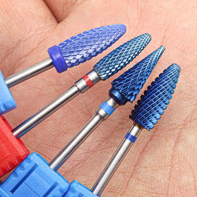 China 4pcs Durable Kit Hot! Blue Whole Carbide Nail Pro Drill Bits Nail Art Electric Drill Machine Files Nail Art Tools Cut and Polish for sale