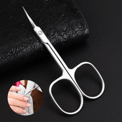 China Durable Russian Manicure Scissors Cuticle Regrowth Cut Tip Curved Nail Pedicure Scissors Professional Stainless Steel Dead Skin Remover for sale