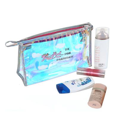 China Custom Neceser Vintage PVC Holographic Transparent Makeup Bag Cosmetic Kitbag for sale