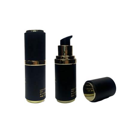 China 15ml black emulsion airless pump head used for dressing skin care liquid color tattoo color ink plastic bottles for sale