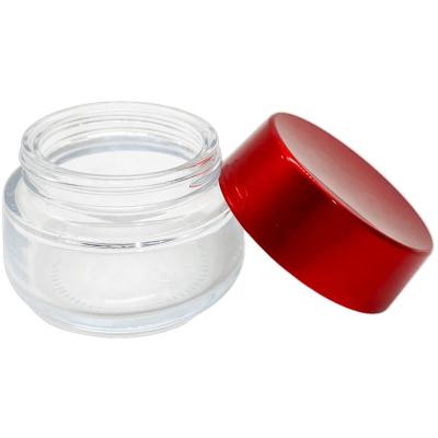 China 50g large red bottle glass bottle cream spread cream glass container Cosmetic packaging for sale