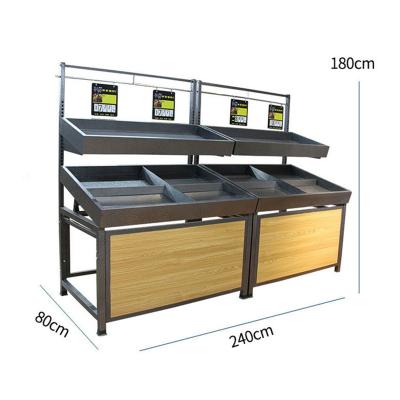 China Single Sided Hot Selling Metal Rack Supermarket Vegetable And Fruit Display Stand for sale