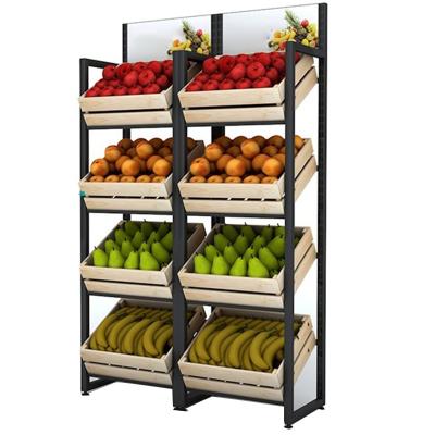 China New Design Single Sided Supermarket Shelf Fruit And Vegetable Display Stand Rack for sale