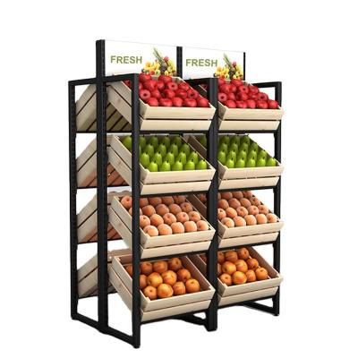 China Single Sided High Quality Vegetable And Fruit Shelving Rack Supermarket Shelf for sale