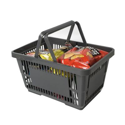 China Supermaerket Shopping Basket Popular Supermarket Grocery Handle Plastic Shopping Basket for sale