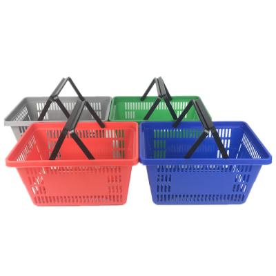 China Supermaerket China Manufacturer Shopping Basket Customized Color Plastic Supermarket Shopping Basket for sale