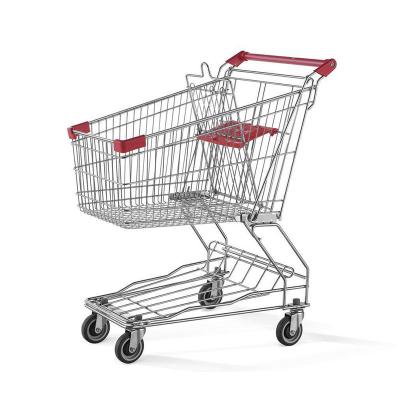 China Durable Supermarket Grocery Shopping Trolley Trolley Steel Shopping Trolley for sale