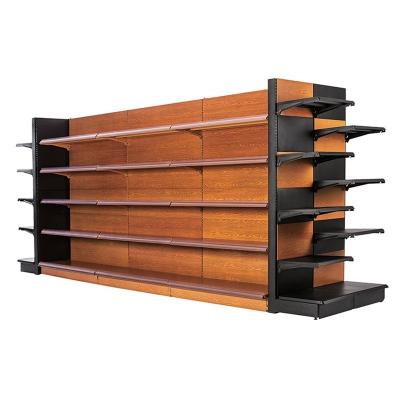 China Factory price double sided promotional hypermarket racks supermarket gondola shelf stacking for sale