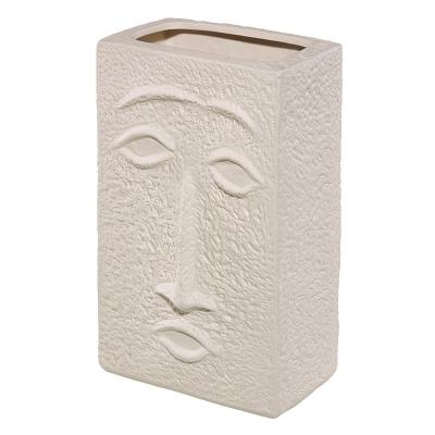 China Art Deco Artistic Touch Home Living Room Table Decoration Ceramic Book Vase With Human Face Five Sense Vase for sale