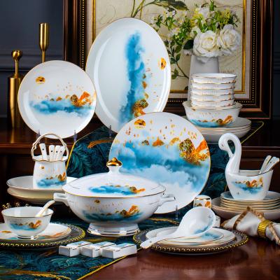 China Sustainable Cookware Series Dinnerware Set Kit Ceramic Dinnerware Sets Bone China Family Of Bowls And Dishes Porcelain Dinner Set for sale