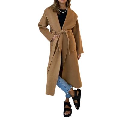 China 2021 autumn and winter women's new high-grade brown double-sided nylon loose coat anti-wrinkle jacket for sale