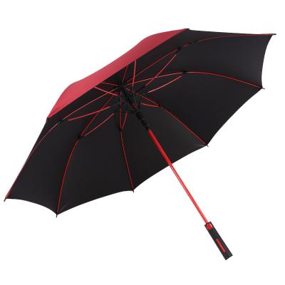 China Custom Size Semi-automatic Water Resistant Travel Rain Umbrella Two Colors Windproof Canopy On Outside And Inside A003 for sale