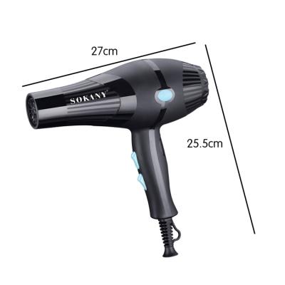 China sokany 3210 hotel household high power black plastic powerful hair dryer for home travel for sale