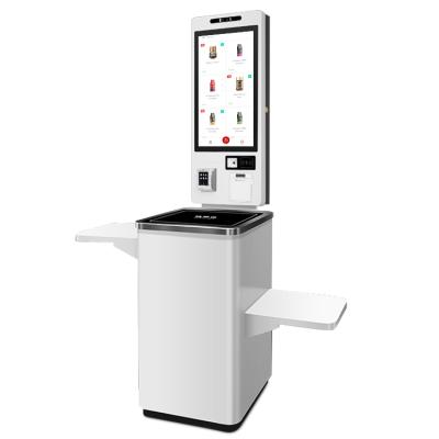 China Shopping Mall/Food Order/Self Service Kiosk/Restaurant HUSHIDA Fast Food Pop Up Line 24 Inch Automatic Product Barcode Scanner Self Service Payment Kiosk Supermarket for sale