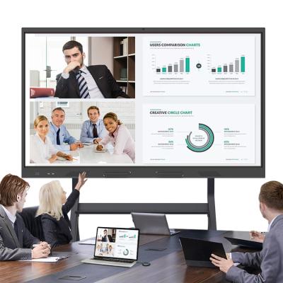 China Meeting schools HUSHIDA 55 65 75 86 100 inch multi-touch smart interactive digital whiteboard interactive flat panel price for sale