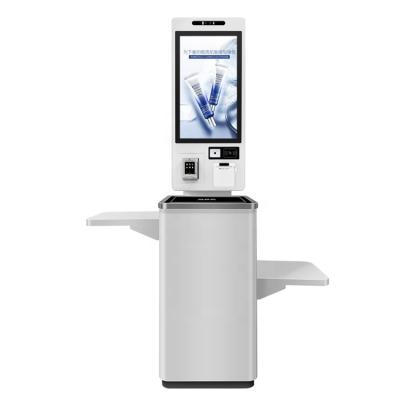 China Ordering/Food/Self Service Mall/Restaurant Fast Food Kiosk 24 Inch Self Service Supermarket Barcode Scanner Touch Screen Kiosks Digital Signage for sale