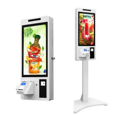 China Shopping Mall/Food/Self Ordering/Restaurant Fast Food Kiosk 24 Inch Android Self Service Restaurant Ordering Kiosks with Barcode Scanner Thermal Printer POS Machine for sale