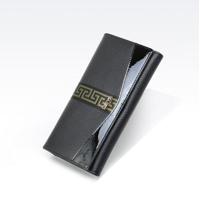 China Waterproof made in china hot sale style custom logo genuine leather wallet along for sale