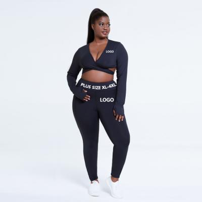 China Breathable Drop Shipping Wholesale Two Piece Yoga Sport Clothing Workout Wear Set Gym Activewear Women Activewear Plus Size Yoga Wear for sale