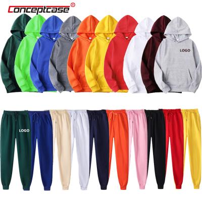 China Viable Drop Shipping Private Label Bulk Jogging Sweat Suits Womens Unisex Sweatshirt Custom Hoodies Jogger Sweatsuit Set for sale