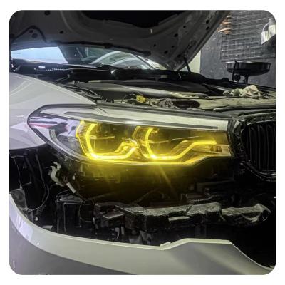 China Yellow Aluminum Alloy DRL Daytime Lights LED Panel For BMW 5 Series G30 G31 F90 M5 Lemon Gold Lamp Headlight Module 63117214939 63117214940 for sale