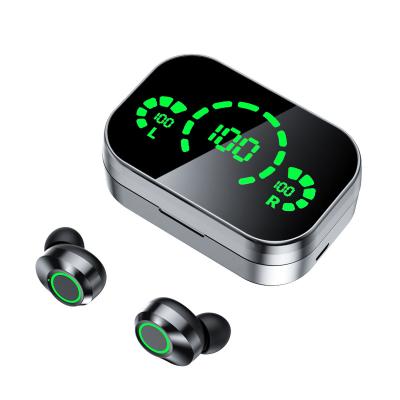 China Mirror Mini Earbuds Headphones TWS Wireless BT5.3 Viable Touch Control LED Display Sports Headphones In Ear Headsets for sale