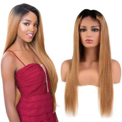 China Straight Hair Glueless1b/27 Ombre Color Kbeth Wave Human Hair Lace Front Wigs For Black Women for sale