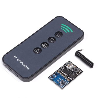 China / Diy Electronic 4-Key Kit Remote Control + 433MHz 4-Channel 4.5-5.5V 3mA 15-50m Wireless Receiver Module for sale