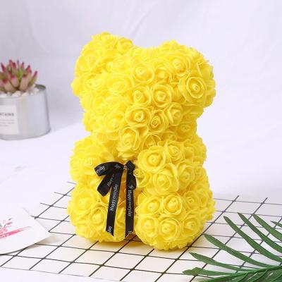 China Customized Decorations Valentine's Day Xmas Gifts Christmas Home Decor Home Supplies Forever Rose Artificial Love 40 Teddy Flower Pe Bear 70cm Red for sale