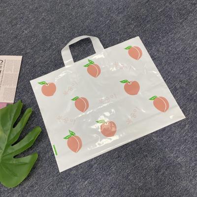 China Recyclable Custom Printing LDPE / HDPE Die Cut Shopping Handle Plastic Bag With Logo for sale