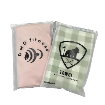 China Recyclable custom frosted zipper bag zipper seal zipper bag packing with your own logo for sale