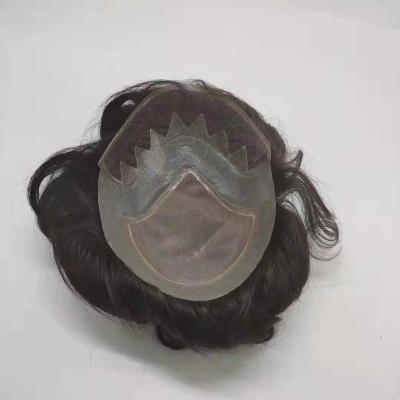 China Huamin Mono And Poly Fine Hair Lace Front And Mono Fine Hairpiece With Poly Men Hair Pieces for sale