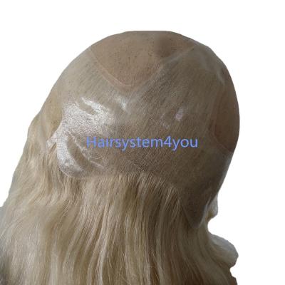 China Swiss Lace Front and Low Mono Wig with Poly to Tie Full Head Wig for sale