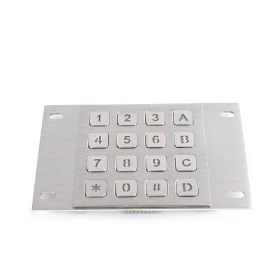 China Custom Access Control Stainless Steel Numeric Keypad 4x4 Metal Numeric Keypad for sale