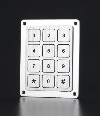 China Access Control ISO 9001 Factory Supply IP68 OEM Metal Bezel Touchpad With Flat 12 Keys for sale